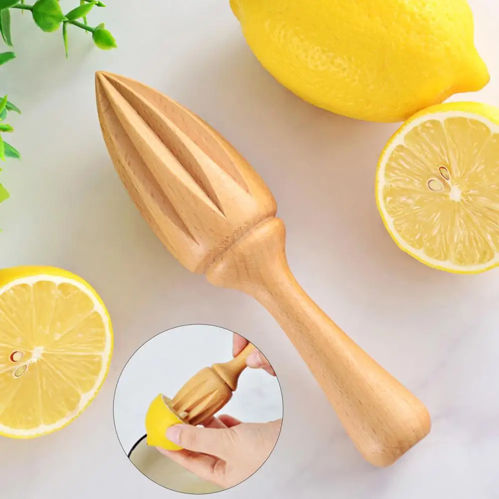 Practical Wooden Lemon Squeezer Fruits Reamer Handmade Hand Press