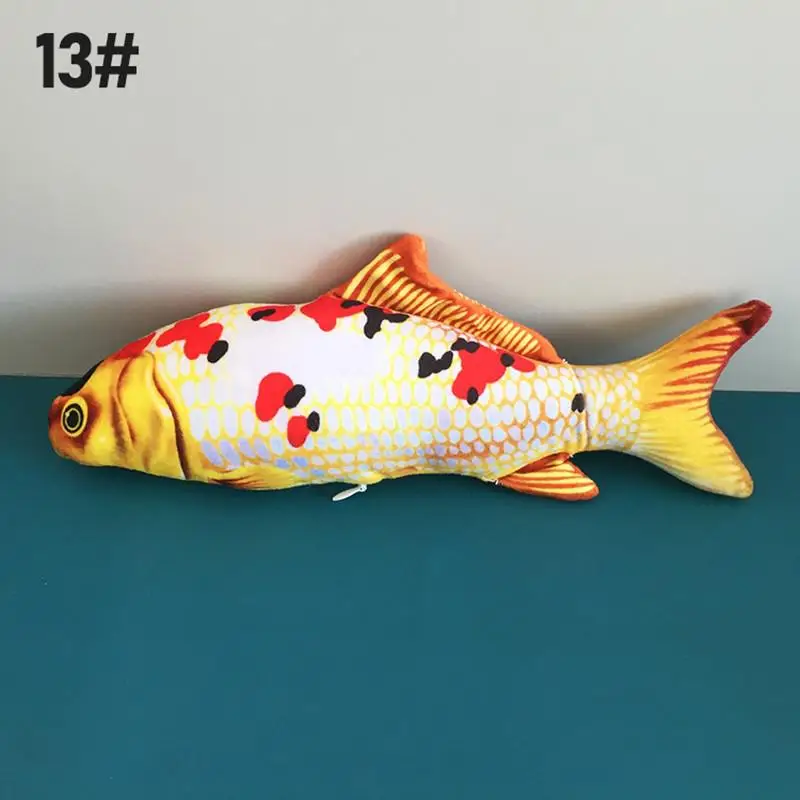 Soft Plush Fish Shape Cat Chew Toy Interactive Gifts Cat Catnip Toys Stuffed Pillow Doll Simulation Playing Toy Pet Accessories 