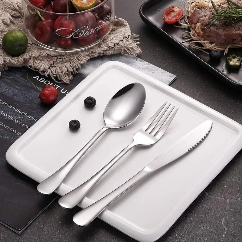 Tanie Sunhanny zestaw obiadowy Travel sztućce kampingowe zestaw wielokrotnego użytku sztućce ze słomka metalowa łyżka widelec pałeczki i przenośny pojemnik