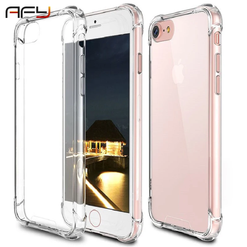 Роскошный Ударопрочный Мягкий Прозрачный силиконовый чехол AFY для iPhone X XS XR Max 8 7 6
