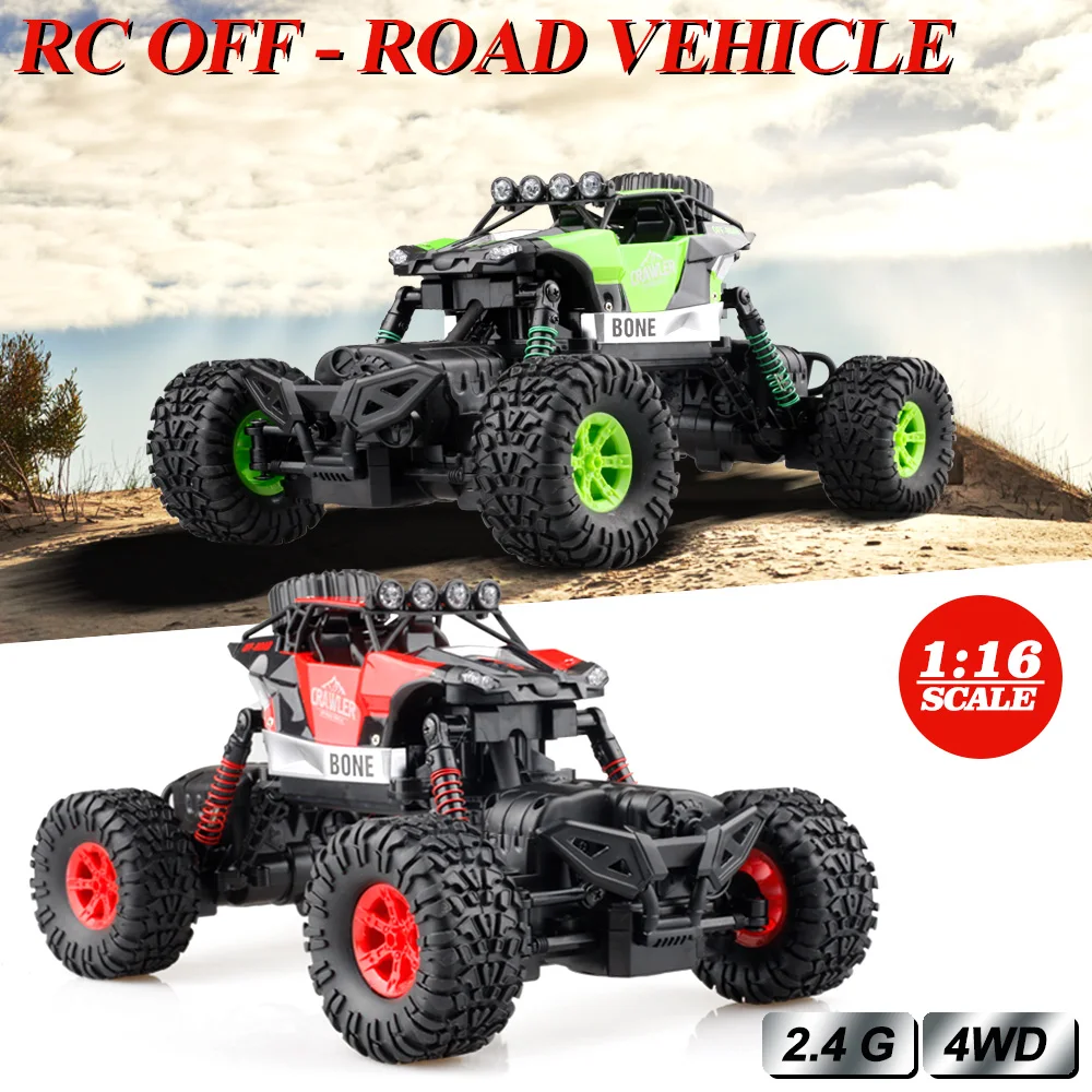 Luxury  1/16 Remote Control Car RC Off-road Vehicle Rechargeable Monster Truck Scale 2.4GHz Wireless RC Car