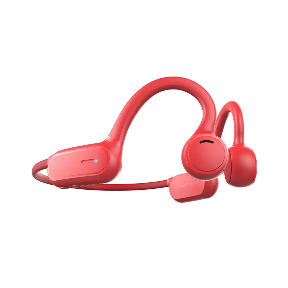 Новые спортивные Bluetooth наушники, водонепроницаемые, костной проводимости, наушники Smart Touch, не вставляемые в ухо, 6D панорамный объемный звук, гарнитура - Цвет: Red