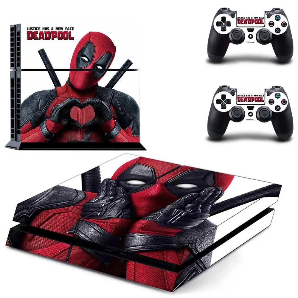 

PS 4 Sticker Deadpool Play station 4 Stickers Vinyl PS4 Skin Decal Pegatinas Adesivo For PlayStation 4 console and 2 controller