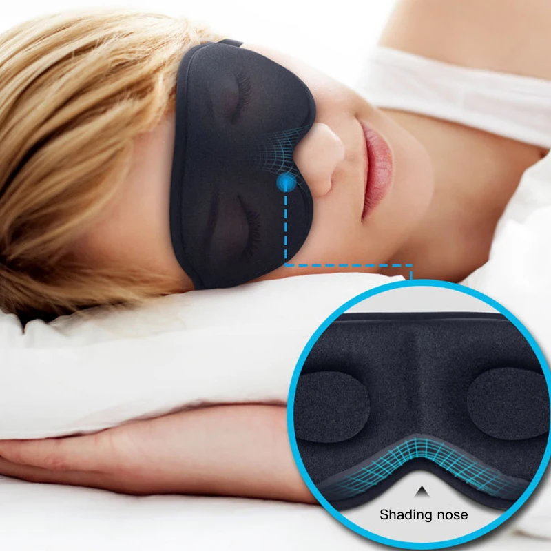 3D Sleep Mask Eyeshade Blockout Light Eyepatch Sleeping Mask For Eye Women Men Blindfold Nap Travel Relax Sleeping Aid