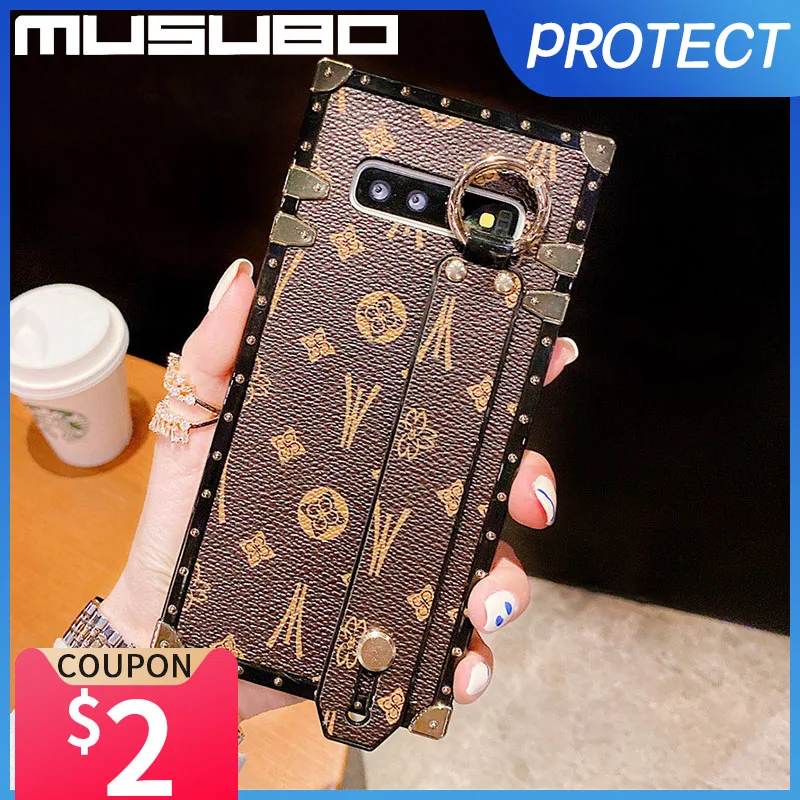 MUSUBO Square Wrist Strap Phone Cases For Samsung Galaxy S21 S20