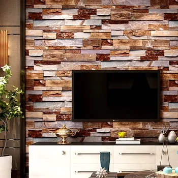 

Dcohom Vintage 3D Brick Stone Textured Wallpaper For Bedroom Living Room Restaurant Walls Decor Brick Wall Paper Rolls