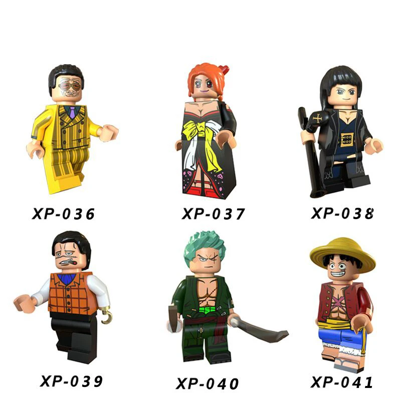 

Single Sale Buliding Blocks Bricks One Piece Vinsmoke Sanji Usopp Franky Luffy Figures For Children Toys Collection XP036-041