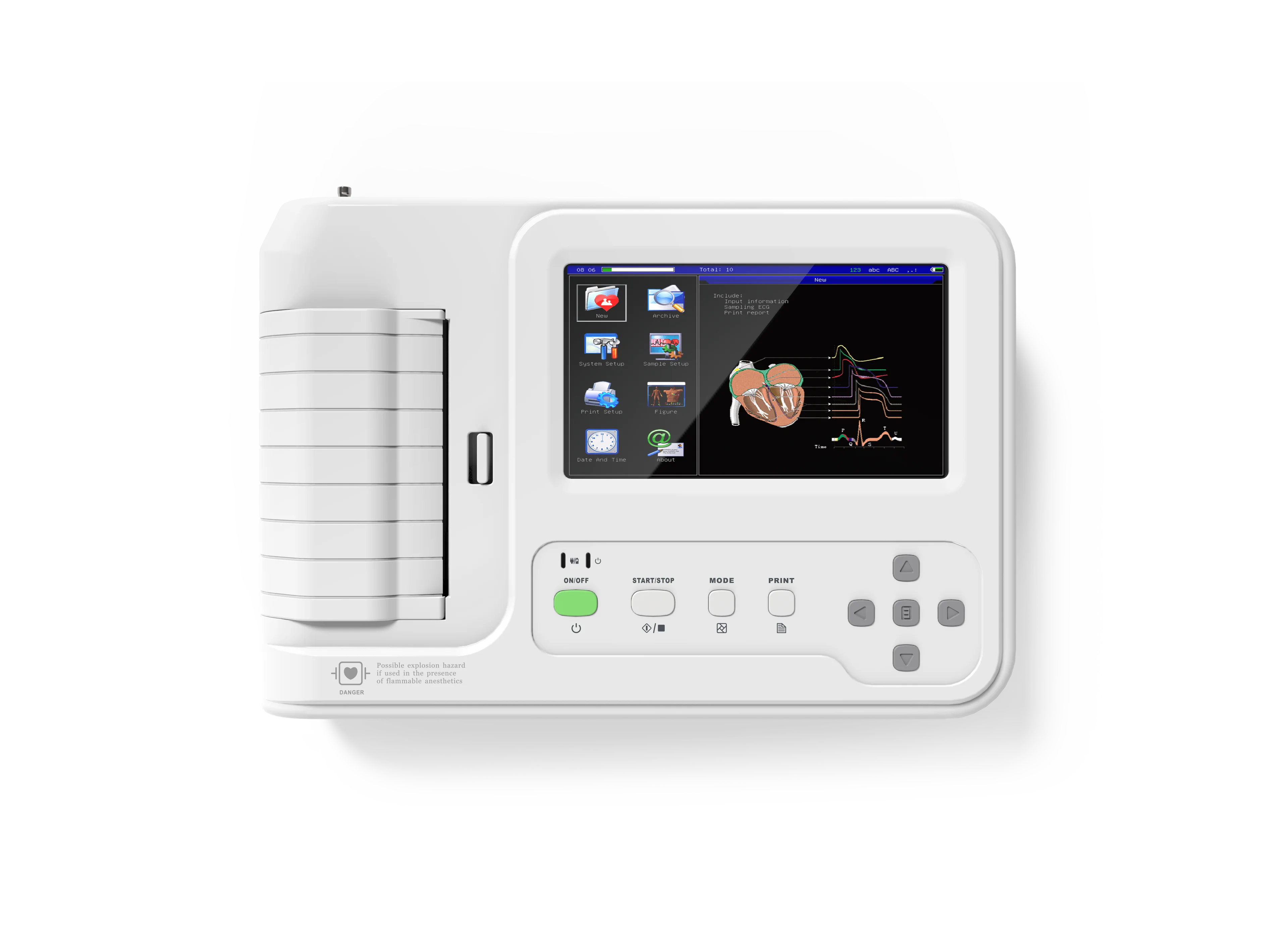 Цифровой 6-канальный электрокардиограф CONTEC ECG600G с сенсорным экраном CE ECG EKG |