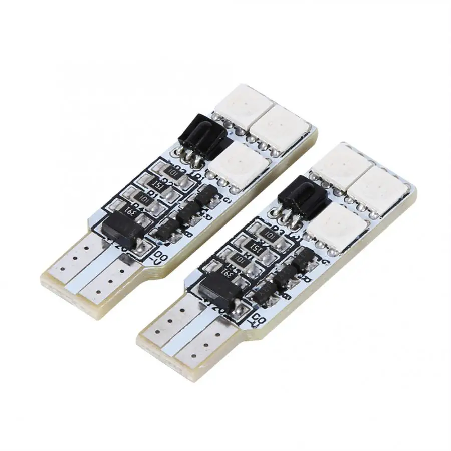 

Ashata 1 Pair T10 RGB Multi Colors Changing LED Lamp Colorful Car Interior Light with Remote Control Decorative lights