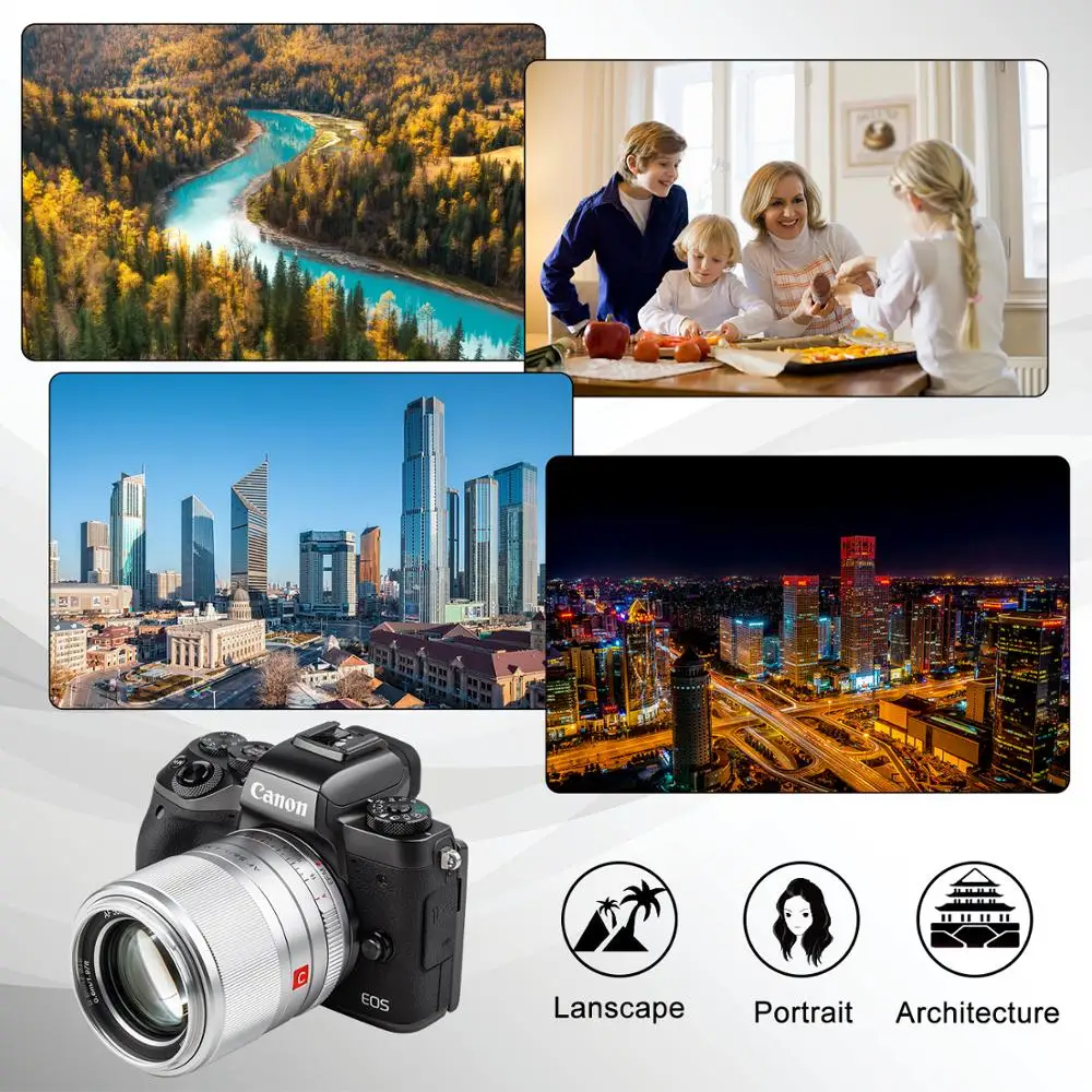 VILTROX 23MM 33MM 56MM F1.4 EF-M Large Aperture Auto Focus Portrait APS-C Lens for Canon Lens EOS M-Mount Camera Lens M100 M200
