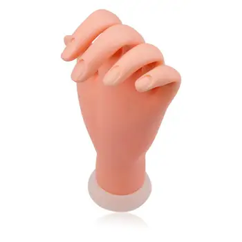 

Flexible Movable Mannequin Model UV Gel Polish Display Practice Painting Soft Silicone Prosthetic Nails Art Training Fake Hand