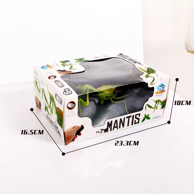 Kids Electric Infrared Remote Control Simulate Mantis Shape Prank Toy, Realistic Mini Mantis RC Prank Insect Scary Trick Toy