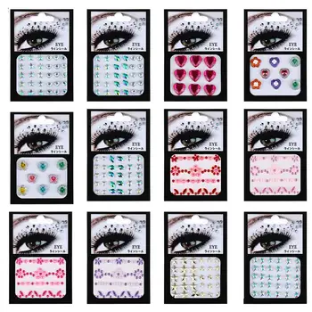 

1sheet Tattoo Sticker Glitter Diamond Makeup Eyeliner Eyeshadow Face Rhinestone Sticker Jewelry Eyes Makeup Crystal Stickers