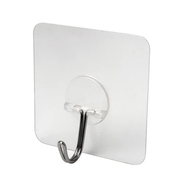 

Waterproof Transparent Wall Mount Adhesive Utility Seamless Towel Hook Hanger Bathroom