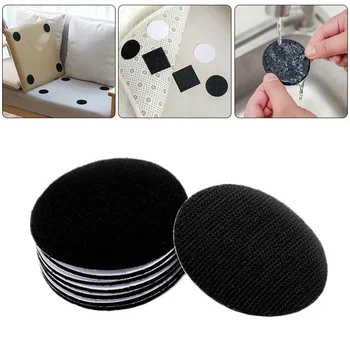 

10Pcs Anti-slip Seamless Double-sided Fixed Velcro Adhesive Sofa Bed Sheets Rug Table Cloth Holder Anti Curling fixing Sticker