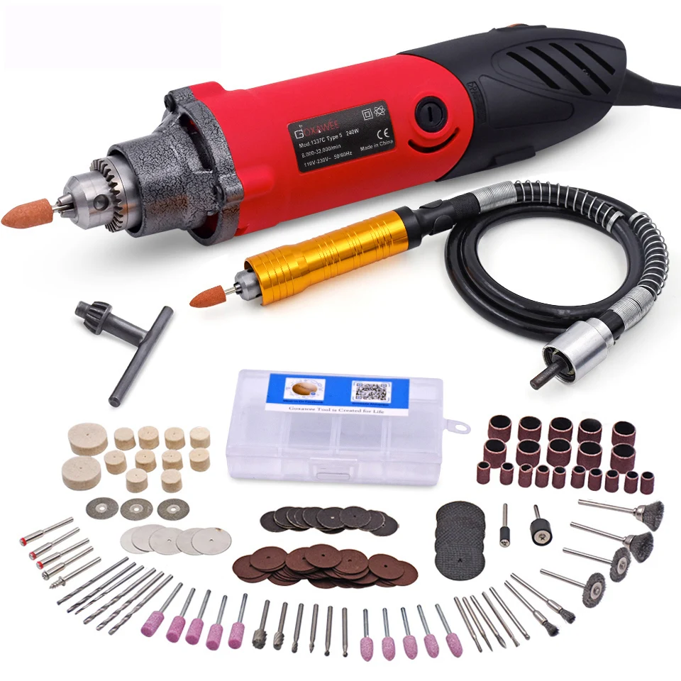 GOXAWEE электрический шлифовальный станок 220 В электрическая дрель стиль Dremel