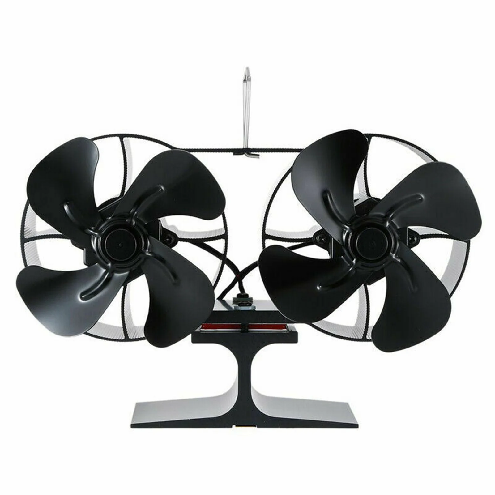 8 Blades Fireplace Fan Double Heads Motor Heat Powered Wood Stove Burner  Black Anodized Aluminum Stove Fan - Tool Parts - AliExpress