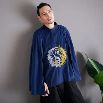 

Endless Cloak Chinese Style Embroidered Coat Long Chinese Style Chinese Clothing Cloak Taoism Tai chi costumeThe infinite