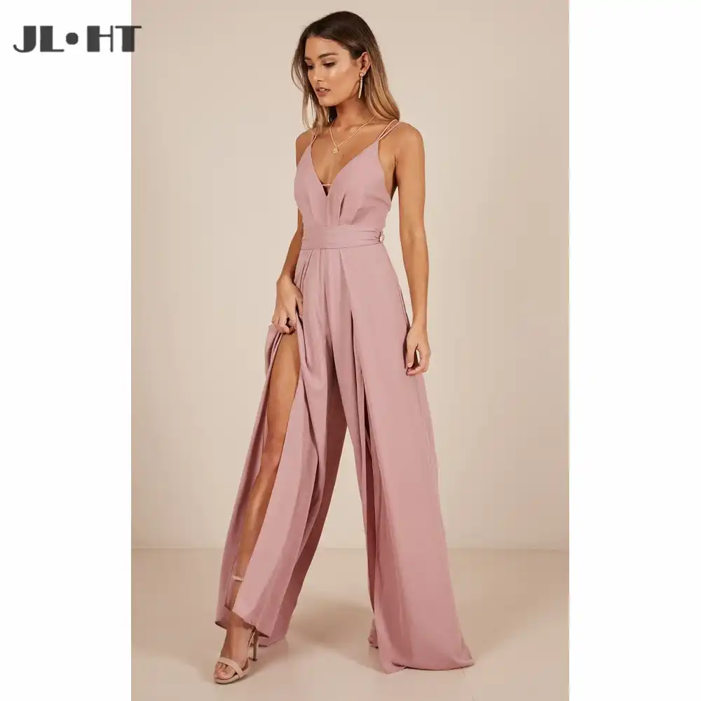 formal pink jumpsuit