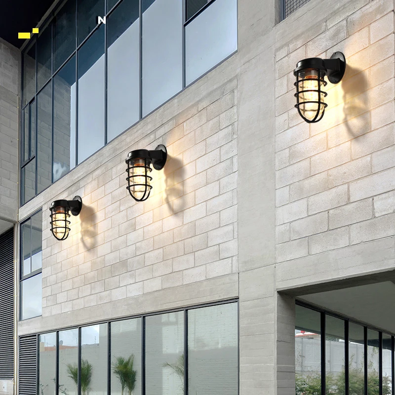 Luzes da Varanda para Decoração do Jardim à Prova Luz de Parede ao ar Livre Dwaterproof Água Preto Moderno Lâmpadas Parede Banheiro E27 Led Ip44 1 Luminárias de parede externas
