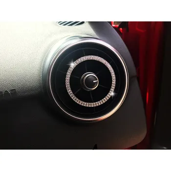 

4pcs Crystal car styling air outlet circle bling decoration for Audi A1 2010-2017 interior accessories