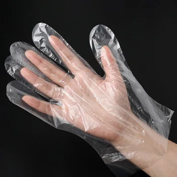 

100Pcs Disposable Gloves One-off Plastic Glove Clear Disposable Food Gloves for Industrial Medical Restaurant Cleaning Gloves