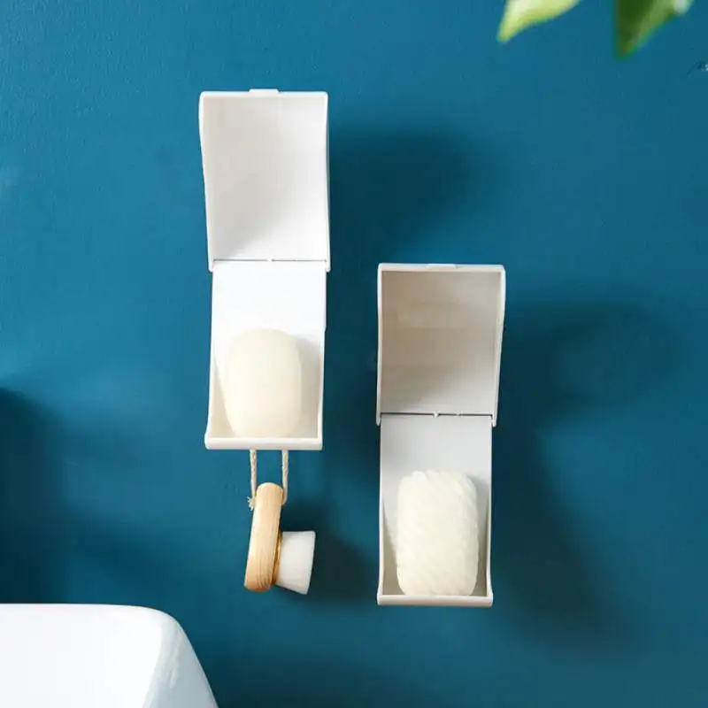 

Home Wall-mounted Soap Dish Self-Adhesive Shower Soap Holder Draining Rack storage Tray Container