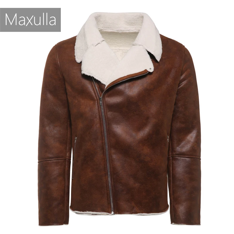 Мужская теплая куртка Maxulla из искусственной кожи мужская кожаная флисовая зимние