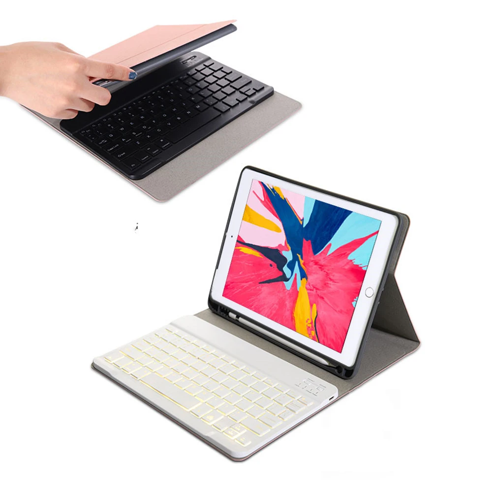 Чехол-клавиатура с подсветкой США для iPad Air 3 iPad Pro 10,5() чехол для планшета с держателем для ручки Bluetooth клавиатура кожаный чехол для планшета