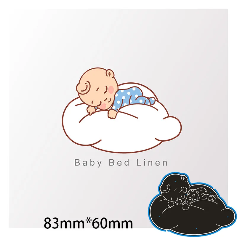 

Metal steel Cutting Dies Baby on the pillow DIY Scrapbooking Photo Album Embossing paper Cards 83*60mm