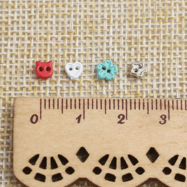 20Pcs 4mm Mini Metal Buttons Flower/Star/Cat Handmade Doll Clothes Craft Buckles for DIY Doll Clothing Stuffed Toys Accessories 5
