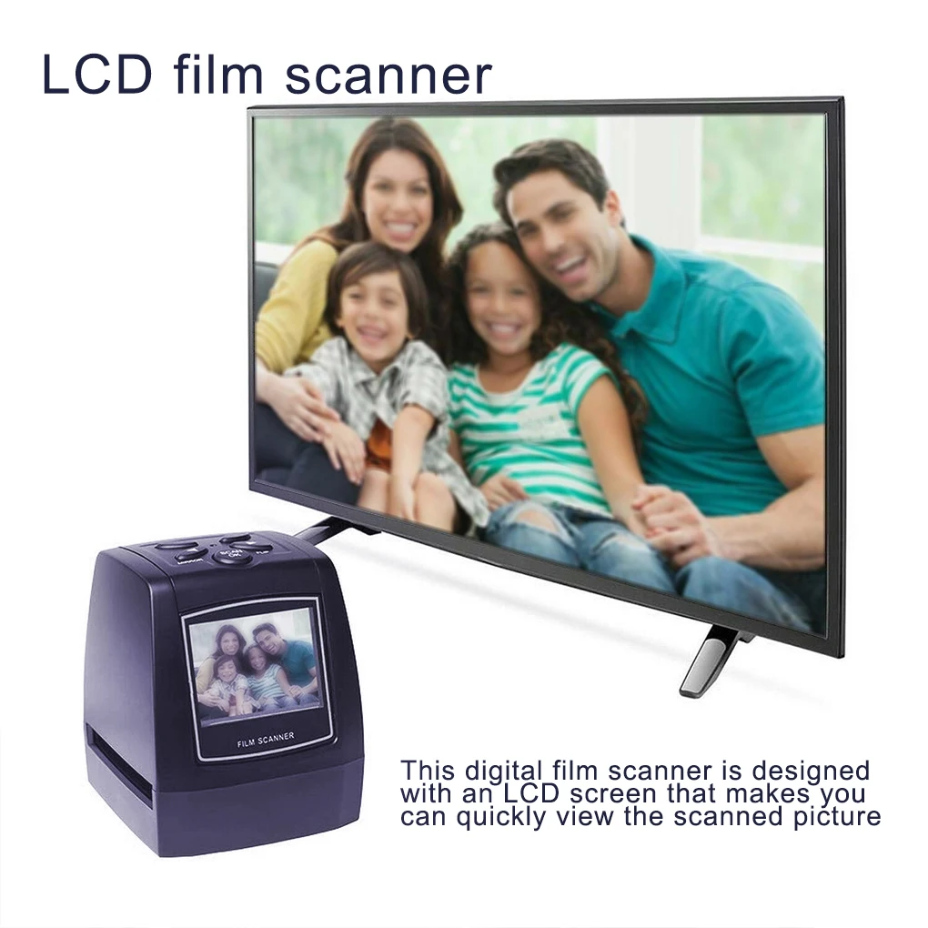 14MP/22MP 110 135 126KPK Super 8MM Negative Photo Scanner 35mm 2.4"LCD Slide Film Scanner Digital Film Converter High Resolution negative film scanner