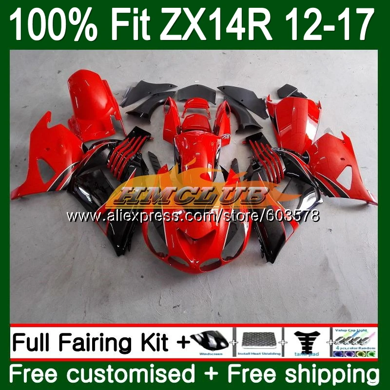 Инъекции для KAWASAKI ZX-14R ZX14R для детей возрастом 12, 13, 14, 15, 16, 17, красного и черного цвета 115CL. 28 ZZR1400 ZX 14R 2012 2013 обтекатель - Цвет: No. 1