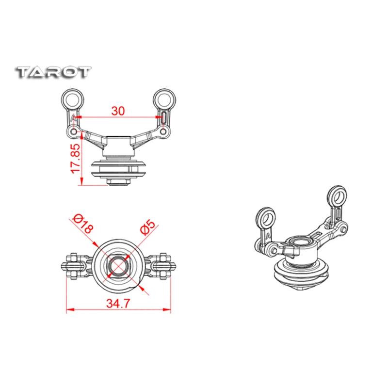 Tarot 550/600 двойная группа управления хвостом MK6015B для вертолета Tarot miao 550/600 RC