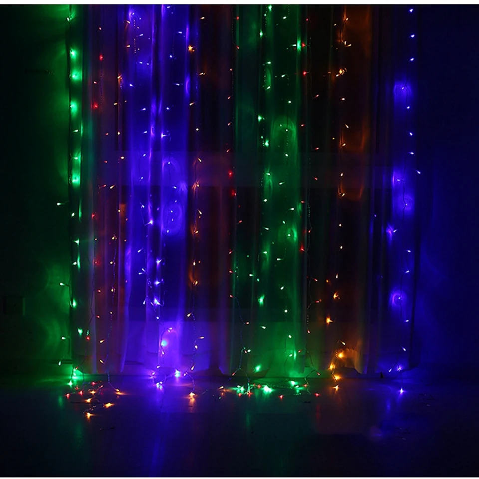 3x2m6x3m светодиодный светильник для свадебной вечеринки, декора патио, сказочный светильник, Рождественская гирлянда, затемненный светодиодный светильник для занавесок, наружный светильник для дома, год
