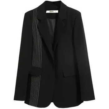 

2020 new Korean Plus Size 4XL Spring Autumn Blazers Suit Women's Jacket Professional Black Suit Large Size Casual Jackets m542