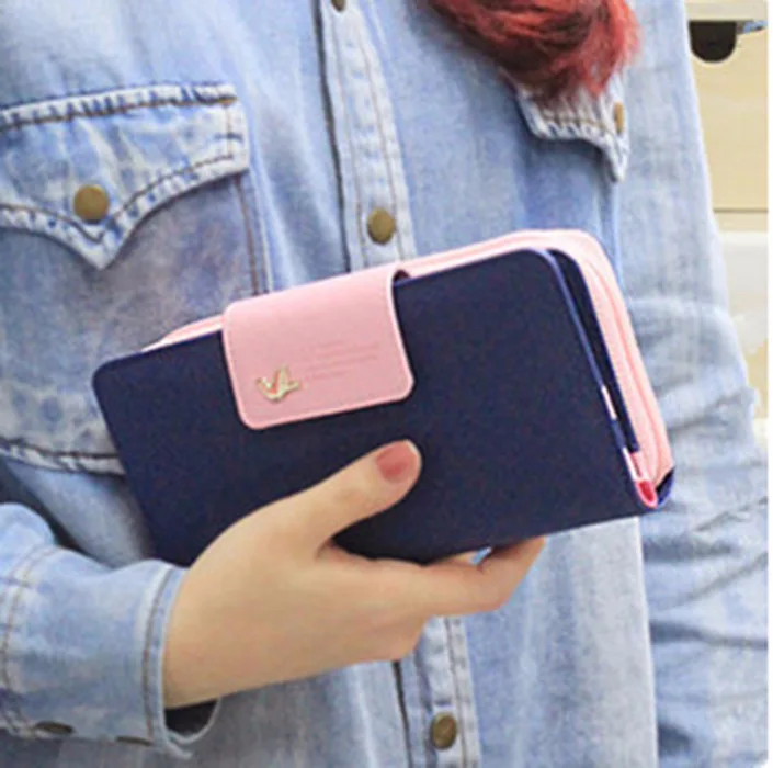 

Amoy Printed Leather Goods * Cross Border Hot Selling Korean-style Wallet Women's Long Large-Volume Flying Bird Zipper Hasp Wall