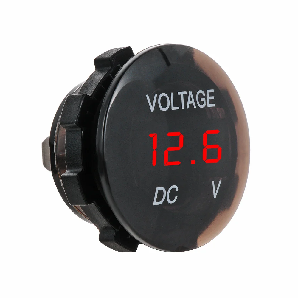 DC 12 V-24 V светодиодный Дисплей цифровой Панель вольтметр Напряжение метр тестер для автомобиля мотоцикла отражатели ATV для грузовика - Color: Red