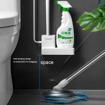 

Toilet Brush Holder + Brush Set Wall Mounted Magnetically Absorbed Rack Toilet Cleaner Easy Cleaning Brush Bathroom Accessories