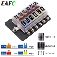 12V 24V lame fusible support de la boîte 12/6 voies modifié fusible boîte bornier avec LED voyant d'avertissement pour voiture bateau Marine Trike