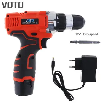 VOTO 12V Electric Screwdriver with Rotation Adjustment Switch and Two-speed Adjustment Button for Handling Screws / Punching voto ac 100 240v cordless 12v electric drill screwdriver with adjustment switch and two speed adjustment button for punching