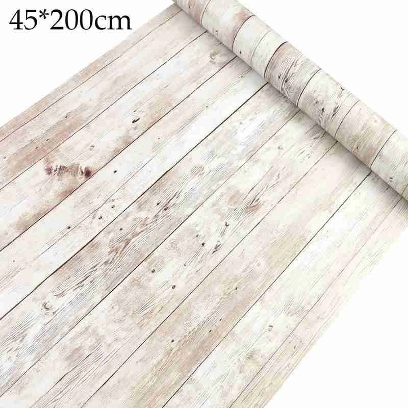Papel tapiz autoadhesivo de grano de madera vieja, pegatinas impermeables para antiguos, puerta de madera, armario, papeles de pared de Pvc de escritorio, pintados| -