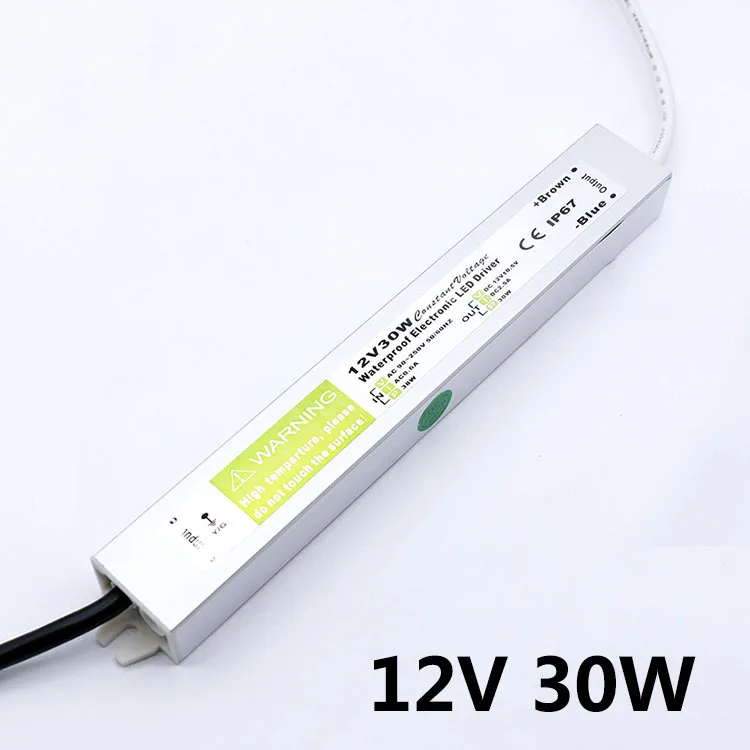 12V 30W DC12V светодиодный водонепроницаемый источник питания, светодиодный драйвер 5 Вт 10 Вт 15 Вт 20 Вт 24 Вт 30 Вт 36 Вт 50 Вт 60 Вт 80 Вт 100 Вт 150 Вт светодиодный трансформатор, уличный светодиодный - Цвет: 12V 30W