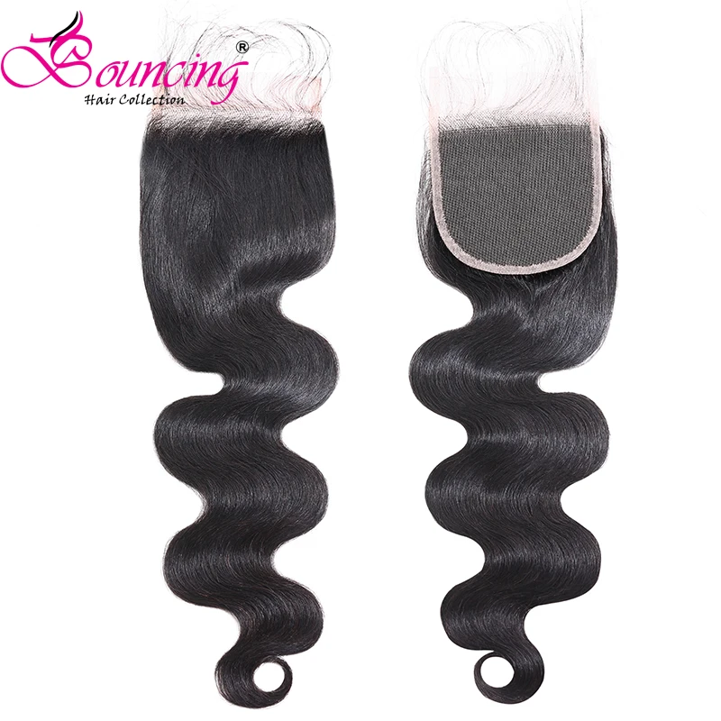 4X4 Brown Lace Bouncing Hair Body Wave 4*4 5*5 6*6 закрытие шнурка Большой размер швейцарские кружевные Детские волосы низкое соотношение бразильские человеческие волосы remy 8-20 дюймов - Цвет: 4X4 Brown Lace