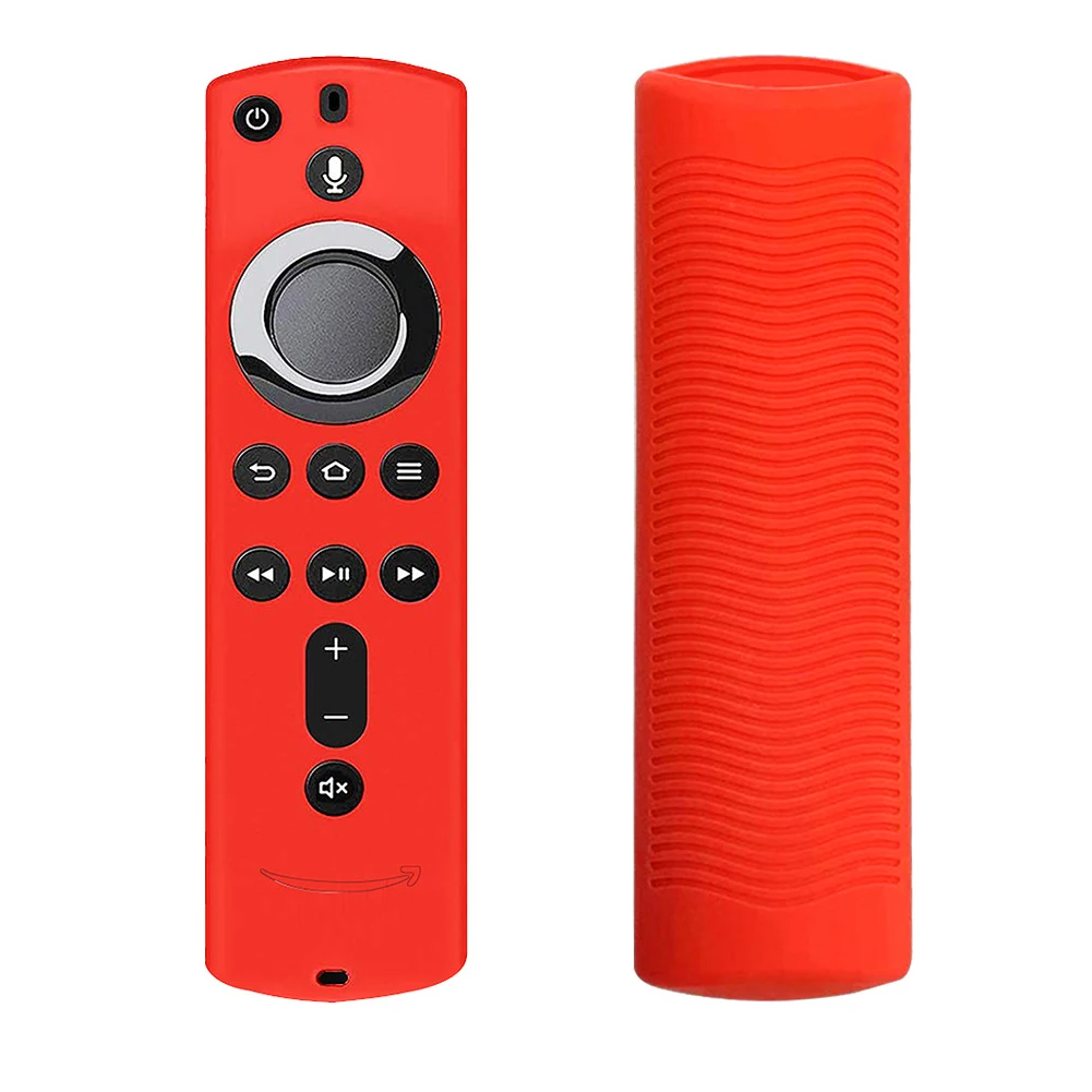 Силиконовый практичный защитный чехол для дома, противоскользящий решетчатый дизайн, аксессуары, прочный пульт дистанционного управления, чехол для Fire tv Stick 4K - Цвет: Красный