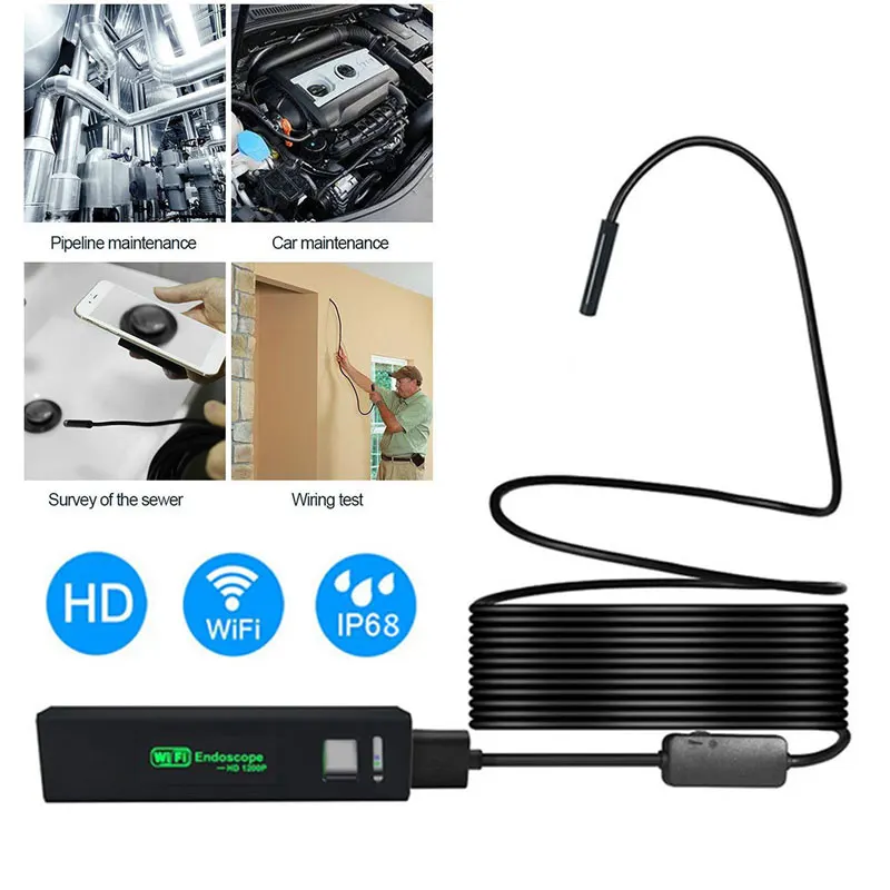 

1200P WIFI Handheld Endoscope Mobile Phones Ear Spoon Borescope Endoscope Portable Monitoring Photos HD Endoscope