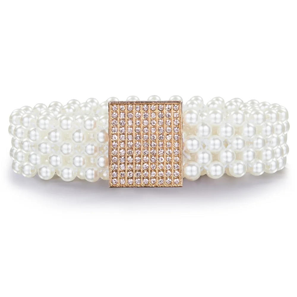 Роскошные женские Стразы пояс Женский яркий невесты широкий bling Кристалл Алмаз талия длинная цепь пояс Стразы пояс с жемчугом
