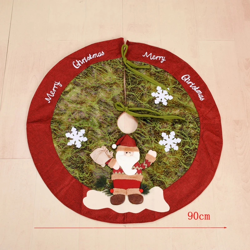 Большой 100 см Рождественская елка юбка ковер фартуки Санта Клаус Снеговик красный орнамент с рождественской елкой год falda arbol de navidad