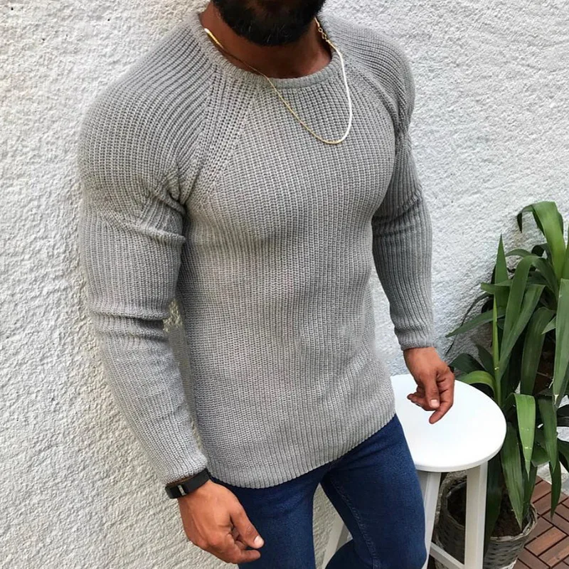 Мужской тонкий пуловер с длинными рукавами и круглым вырезом, свитер, новые модные осенние и зимние свитера