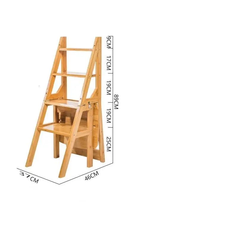 Маленький складной табурет для кухни, плетеный стул для кухни, деревянный стул Escabeau Escaleta Merdiven - Цвет: Number 19